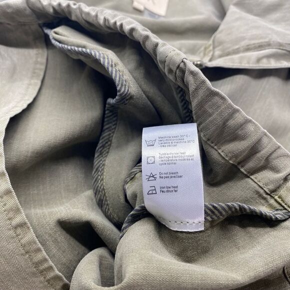 Chaser Women's M Hooded Utility Jacket Army Green Short Full Zip Tencel/Cotton - Picture 12 of 13